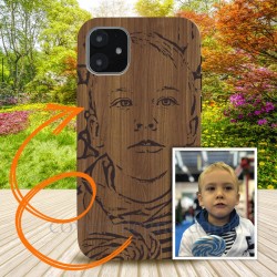 Cover in Legno Iphone 12 pro  personalizzabile con foto incisione
